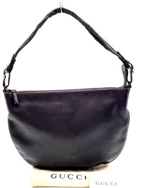 Gucci Black Leather Shoulder Hobo Bag